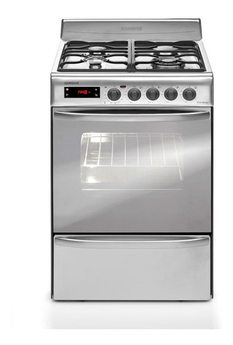 Cocina Longvie 21601x Multigas 4 Hornallas Ac. Inox 60cm 12c