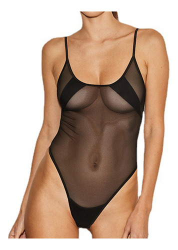 Body De Encaje Sexy De Malla Transparente A La Moda Para Muj