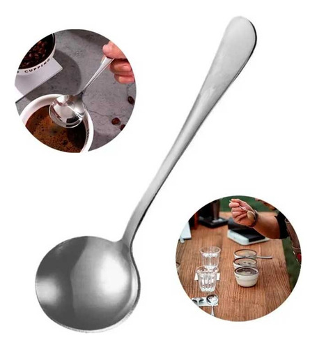Cuchara Elegante Para Catación De Café Acero Inoxidable Plateado