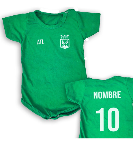 Body Bebe Verde Futbol Atletico Nacional Colombia Con Nombre