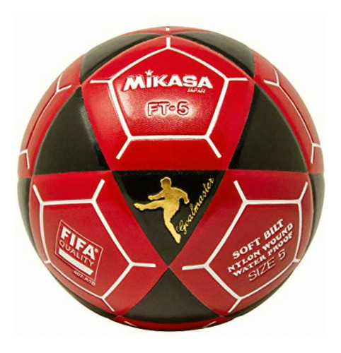 Mikasa Ft5 Goal Master Balón De Fútbol, Negro/rojo, Talla Color Negro/rojo