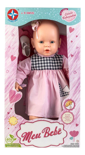 Boneca Meu Bebê Vestido Rosa 60 Cm - Estrela