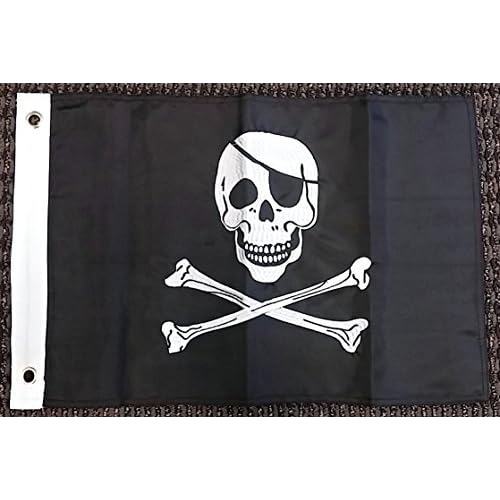 Bandera Pirata Jolly Roger De Nylon Bordado De 30 X 45 ...