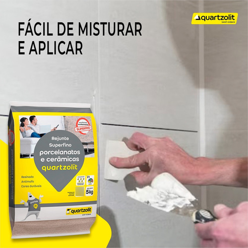 Rejunte Quartzolit Fácil De Misturar /aplicar 5kg Kit C/ 2un