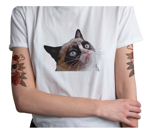 Polera Grumpy Cat Gato Chistoso Catlover Mujer Hombre  Meme