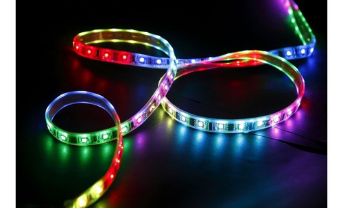 Imagen 5 de 9 de Combo 5 Metros Tira Led Interior Rgb 5050 +control 24botones