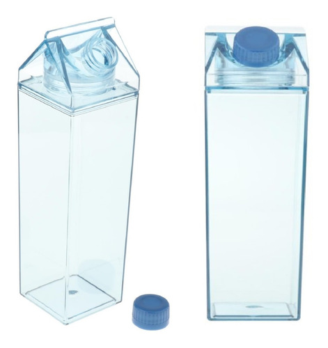 2 Garrafas Em Acrílico 500ml Tampa Kit Para Água Suco Leite