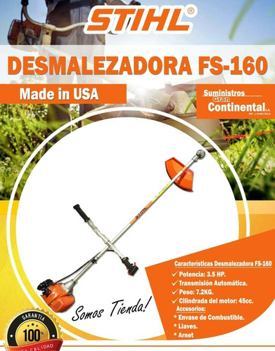 Desmalezadora O Guaraña Stihl Fs160 Nuevas 52cc (la Grande)