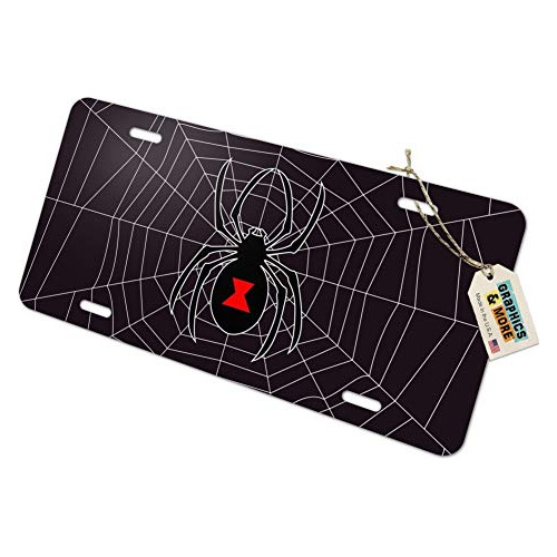 Araña Viuda Negro Novedad Web Tocador De Metal Placa D...