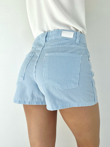 Skort Mini Short Rayado Rayado Mujer Marca Loca