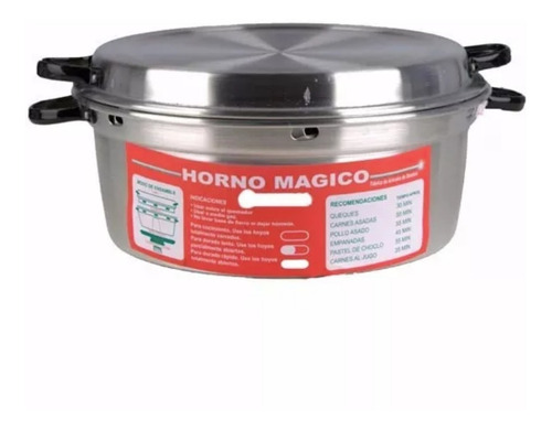 Horno Mágico Aluminio Base Fierro 30x15cm Con Parrilla