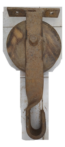 Roldana Polea Hierro Y Madera Grande (Usado)