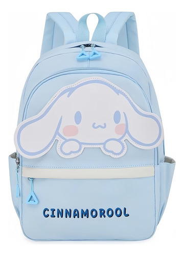 Mochila infantil Koromi Cinnamoroll ligera y bonita, color azul, diseño de tela lisa