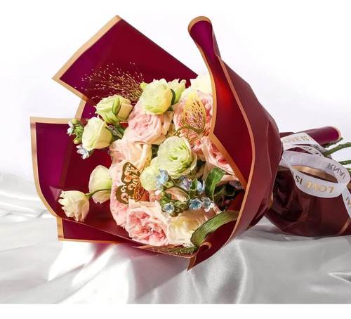 Papel De Regalo De Flores De 20 Hojas, Regalo Papel Coreano