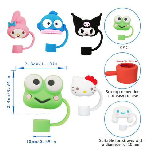 6pcs Funda De Paja Guardapolvo Simpáticos Adornos Para Tazas