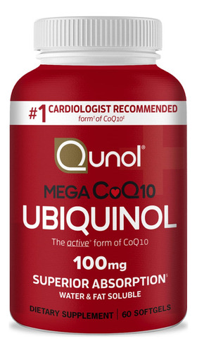Qunol Ubiquinol Coq10 100 Mg Cápsulas Blandas, Qunol Mega U