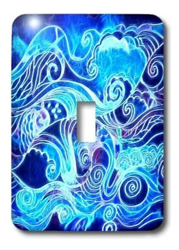 Oleada Abstracta Y Curvada De Olas Del Océano Estilo F...