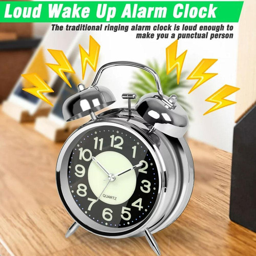 Reloj Despertador Súper Ruidoso,retro 4 Pulgadas,