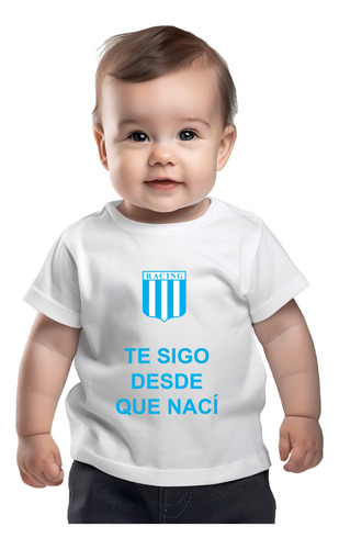 Remera Bebé Recién Nacido Racing Algodon Muy Suave