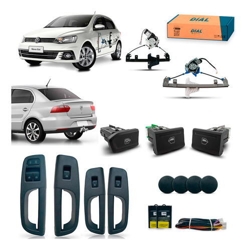 Kit Vidro Eletrico Gol G7 Voyage 4 Porta Completo Inteligent
