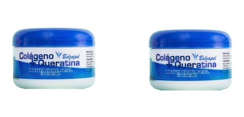 2 Piezas Matizador En Crema Azul Colágeno+queratina Belcapel