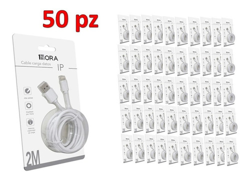 Paquete Con 50pz Cab206 1hora Cable Usb A Lightning