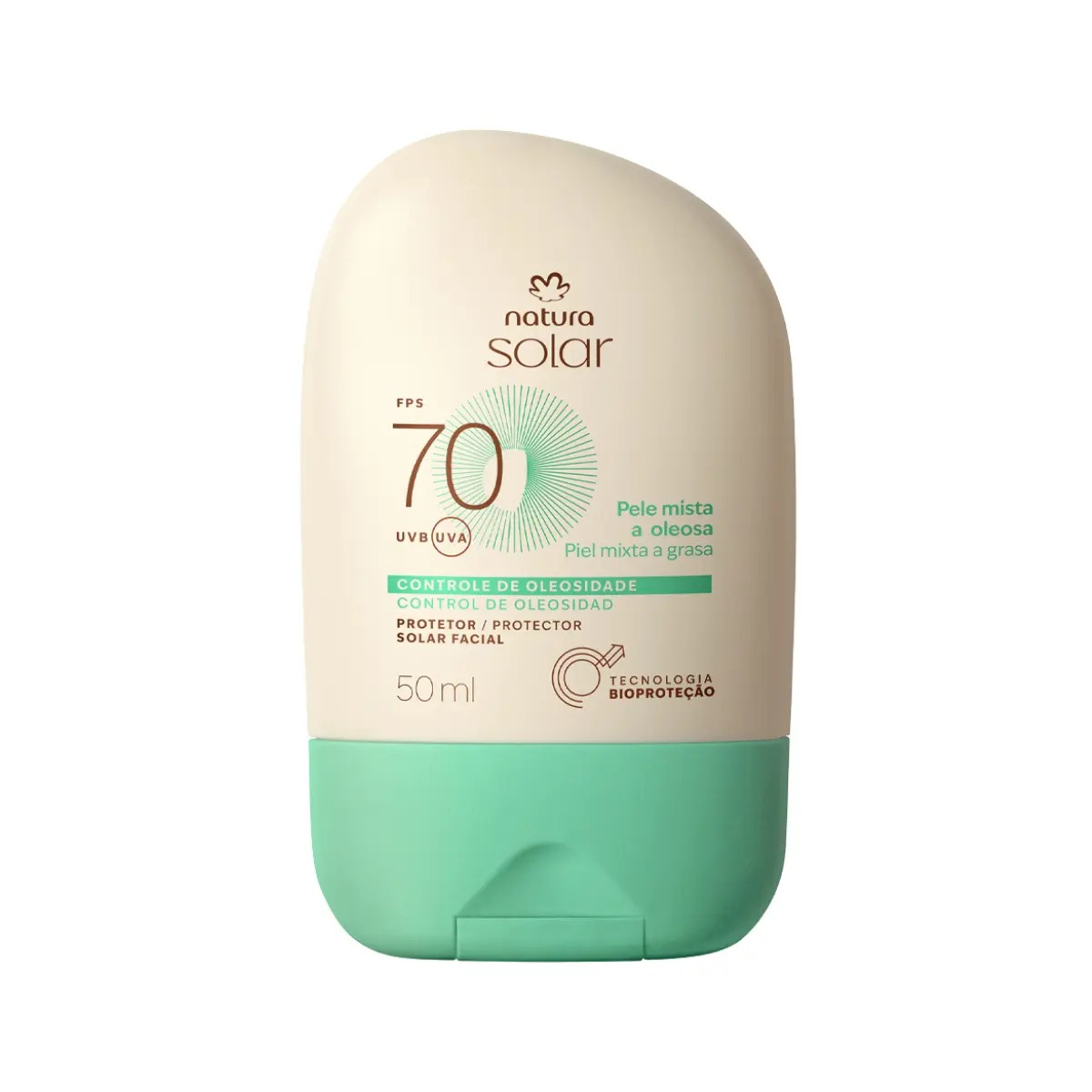 Protector solar facial Natura Fluid para pieles mixtas y grasas SPF70 50ML