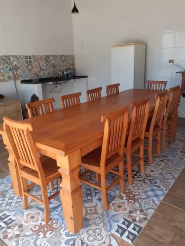 Conjunto Mesa de Jantar Jandira com 10 Cadeiras 2.20 x 1.10 Retangular