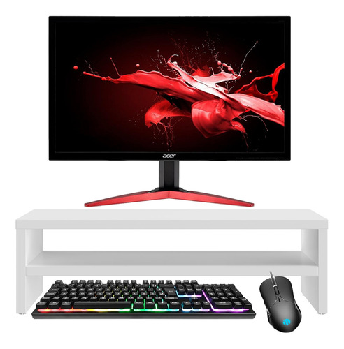 Suporte Para Monitor Notebook Com Prateleira Base De Mesa