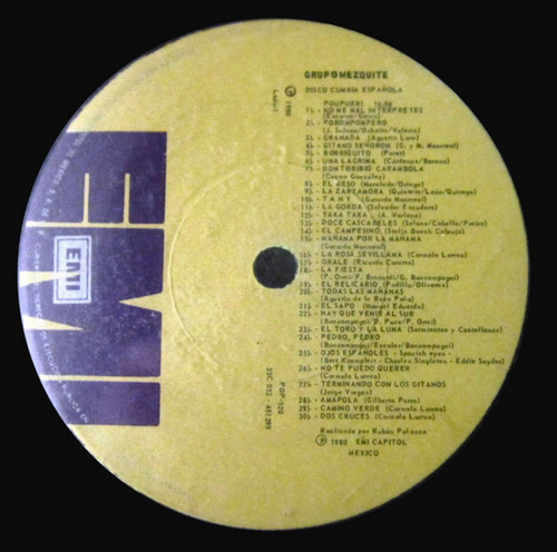 Grupo Mezquite - Disco Cumbia Española Lp (Usado)