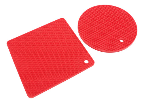 Alfombrilla De Silicona Roja Y Roja Para Ollas, 5 Unidades,