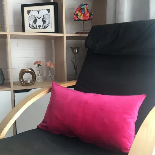 Cojín Decorativo Diseño Suave Rosa Fucsia 50x30 Con Relleno