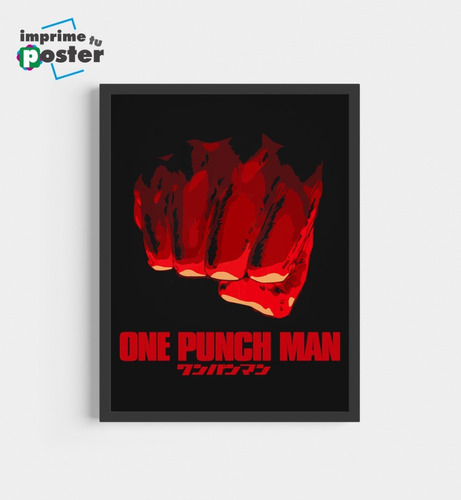 Cuadro De One Punch Man 30x40cm Marco Negro Imprimetuposter