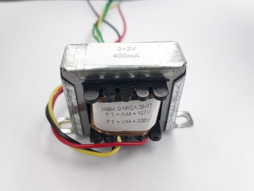 Transformador 3+3v 400 Mah ( Trafo ) Bivolt - Tr-400-007