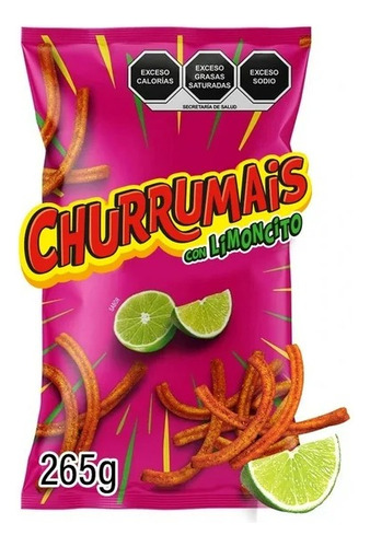 4 Pzas Botana Sabritas Churrumais Sabor Limón 265 G