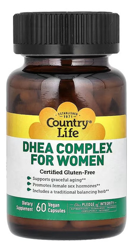 Country Life Dhea Complex Para Mujer 60 Caps Sabor Sin Sabor