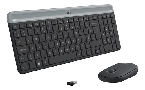 Imagen 2 de 3 de Kit de teclado y mouse inalámbrico Logitech MK470 Español de color negro
