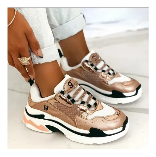 Zapatilla Sneakers Mujer Deportiva Gummi Balen Rose Gold Env o