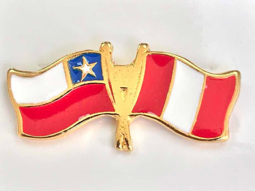 Pin Banderas Chile Y Perú Entrelazadas ( Chile Perú ) Peru