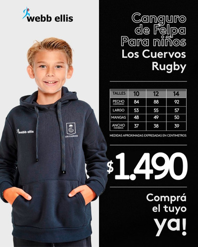 Webb Ellis _ Los Cuervos Rugby - Canguro Felpa