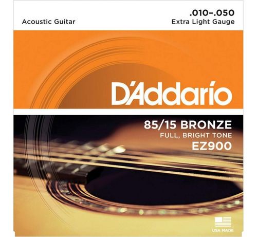 Cordas D'addario Ez900 Violão Aço 010 Bronze 85/15