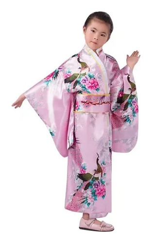 Niños Niñas Ropa Kimono Bata Traje Japonés Manga Larga