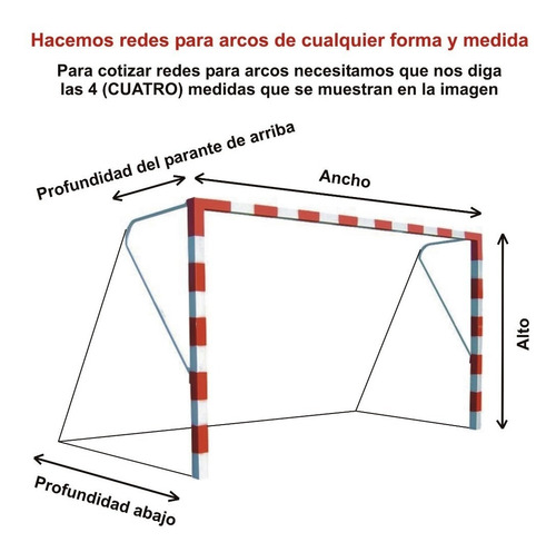 Red Arco Redes Arcos De Futbol 5 7 9 11 A Medida - Entrega Hoy Con Instrucciones. Resiste Intemperie
