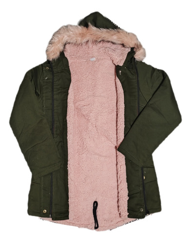Parka Niña Gabardina Con Corderito