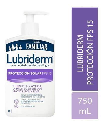 Lubriderm Crema Protección Solar Fps 15  750 Ml Tamaño Famil