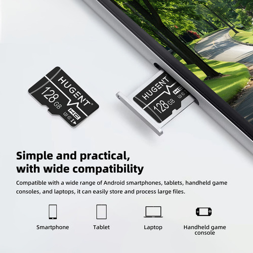 Tarjeta Sd 128gb Hugent Tarjeta De Memoria Super Sd Mini Portátil Almacenamiento Externo U3 V30 Compatible Con Smartphone Portátiles Cámara Dash Cam