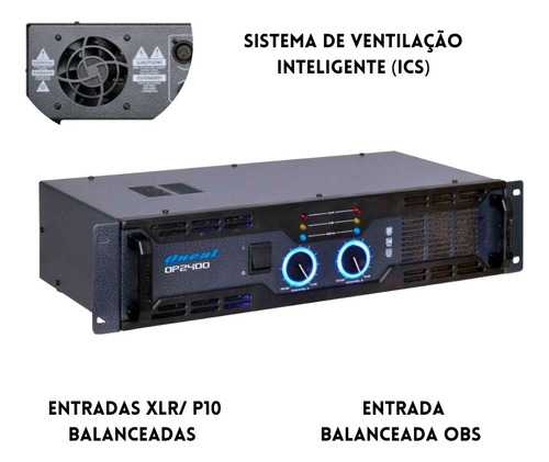 Amplificador Som Potencia Oneal Op2400 Rms Profissional 400w