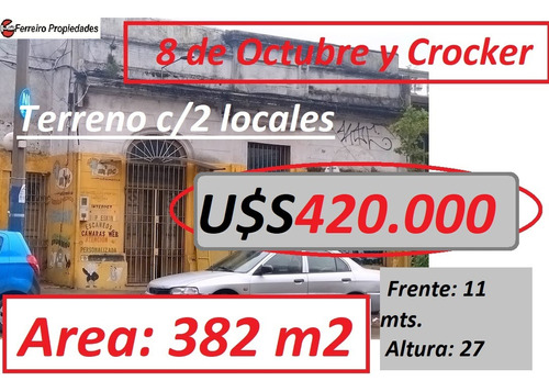 Vivienda Promovida - Terreno Unión - 2 Padrones Sobre 8 De Octubre Ideal Edificio O Para Comercio