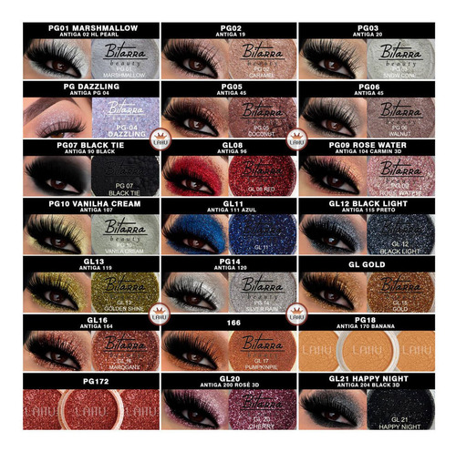 Imagem 3 de 9 de Glitter Pigmento Flocado Bitarra Asa De Borboleta Kit Com 6