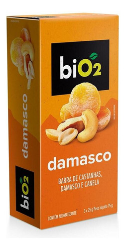 Pack Barra de Nuts Damasco biO2 Caixa 75g 3 Unidades